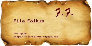 Fila Folkus névjegykártya